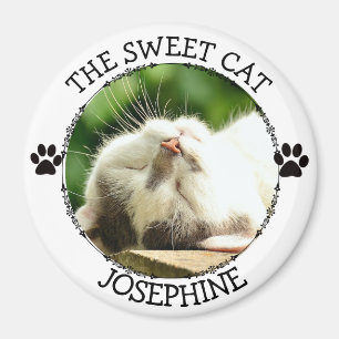 THE SWEET CAT: Humoristische Pawprints Foto Button Magneet