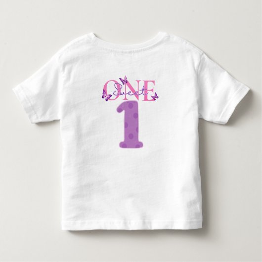 The Sweet ONE Afro Baby Girl Pastel 1e verjaardag Kinder Shirts (Achterkant)