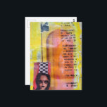 The Sweet Treat Mixed Media Collage Briefkaart<br><div class="desc">A random collage of vintage textbook papers and a frozen treat on a stick from a phone book ad with a woman on a yellow background</div>