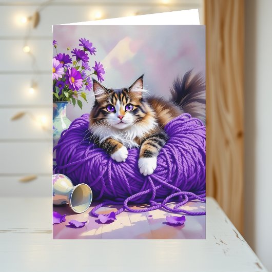 The Sweetest Cat Themed  Birthday Card for Her Kaart