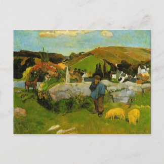 The Swineherd, Bretagne, door Paul Gauguin Briefkaart