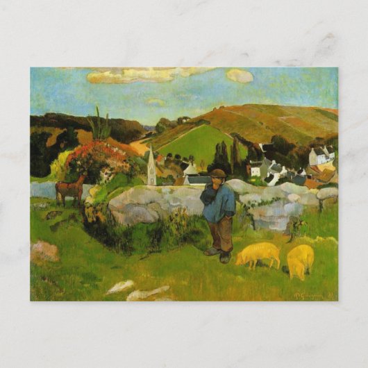 The Swineherd, Bretagne, door Paul Gauguin Briefkaart (Voorkant)