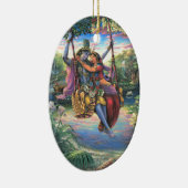 The Swing Pastime - Radha en Krishna Keramisch Ornament (Rechts)