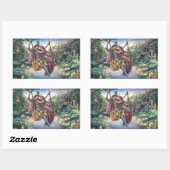 The Swing Pastime - Radha en Krishna Rechthoekige Sticker (Vel)