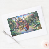 The Swing Pastime - Radha en Krishna Rechthoekige Sticker (Envelop)