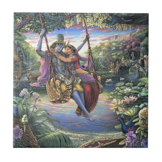 The Swing Pastime - Radha en Krishna Tegeltje (Voorkant)