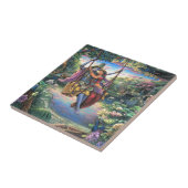 The Swing Pastime - Radha en Krishna Tegeltje (Zijkant)