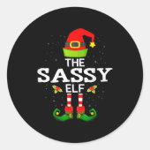 The Sy Elf Christmas Family Matching Pajama  Ronde Sticker (Voorkant)