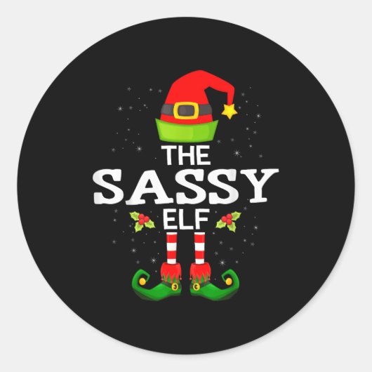 The Sy Elf Christmas Family Matching Pajama  Ronde Sticker (Voorkant)