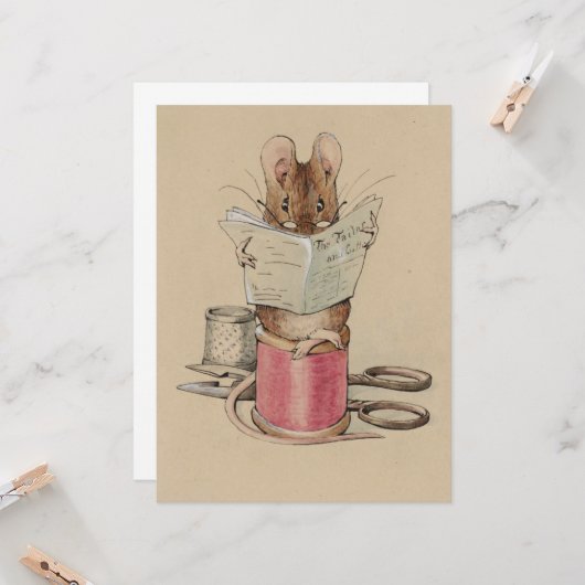The Tailor Mouse (van Beatrix Potter) Kaart (Voorkant / Achterkant in situ)
