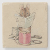 The Tailor Mouse (van Beatrix Potter) Stenen Onderzetter (Voorkant)