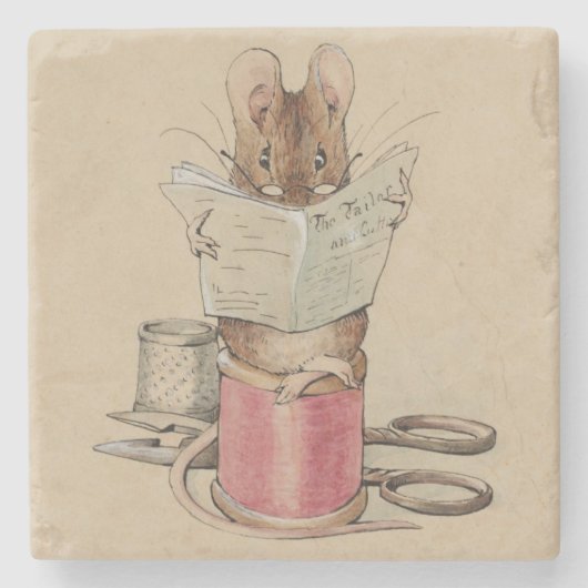 The Tailor Mouse (van Beatrix Potter) Stenen Onderzetter (Voorkant)