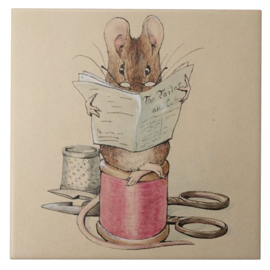 The Tailor Mouse (van Beatrix Potter) Tegeltje (Voorkant)