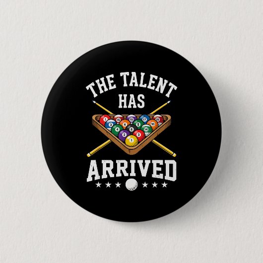 The Talent Has Arrived Funny Billiards Ol Player  Ronde Button 5,7 Cm (Voorkant)