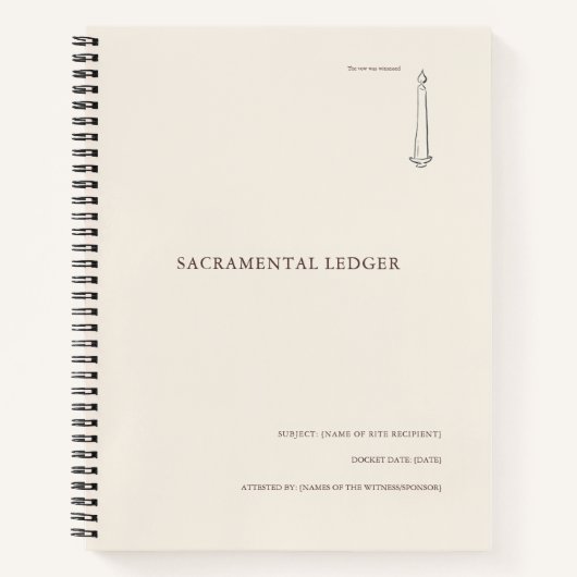 The Taper Flame- Minimalist Sacramental Notebook  Notitieboek (Voorkant)