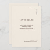 The Taper Flame- Religious Rite Notice Invitation Kaart (Voorkant / Achterkant)