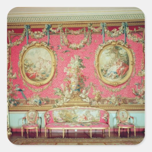 The Tapestry Room, c.1763 Vierkante Sticker (Voorkant)
