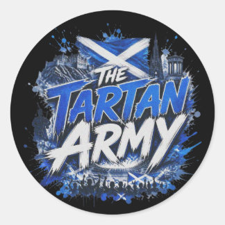 The Tartan Army - bijnaam van het Schotse national Ronde Sticker