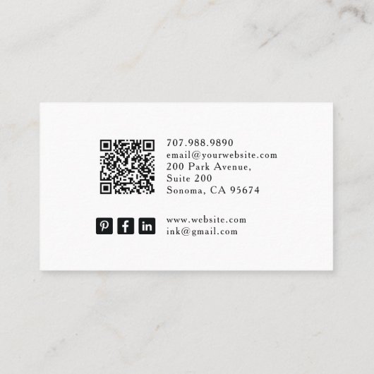 The Tattoo Artist Tarot Business Card Visitekaartje (Achterkant)