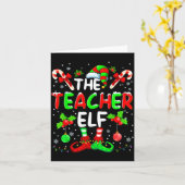 The Teacher Elf Costume Pajamas Pjs Christmas Xmas Kaart (Gele Bloem)