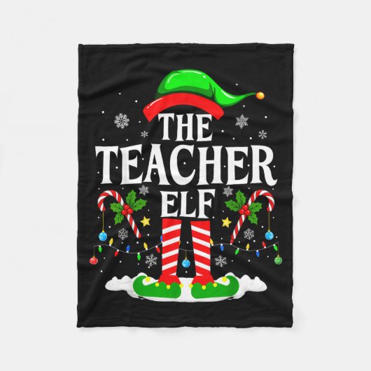 The Teacher Elf Funny Xmas Teachers Christmas Teac Fleece Deken (Voorkant)