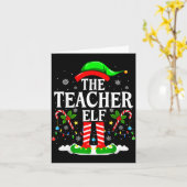 The Teacher Elf Funny Xmas Teachers Christmas Teac Kaart (Gele Bloem)