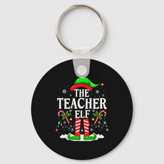 The Teacher Elf Funny Xmas Teachers Christmas Teac Sleutelhanger (Voorkant)