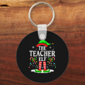 The Teacher Elf Funny Xmas Teachers Christmas Teac Sleutelhanger (Voorkant)