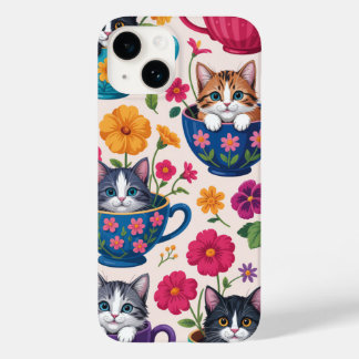 The Teacup Kittens & Blooms Case-Mate iPhone 14 Hoesje
