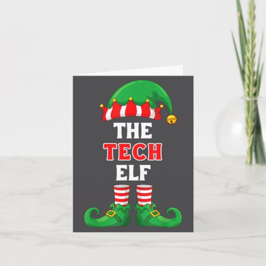 The Tech Elf Shirt Christmas For It Guy Tech Suprt Kaart (Voorkant)