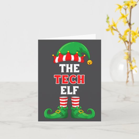 The Tech Elf Shirt Christmas For It Guy Tech Suprt Kaart (Gele Bloem)