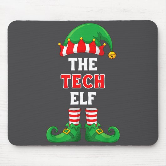 The Tech Elf Shirt Christmas For It Guy Tech Suprt Muismat (Voorkant)