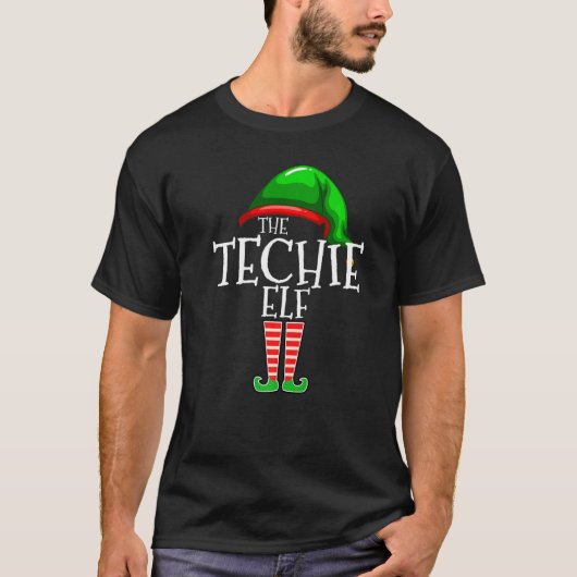 The Techie Elf  Family Matching Group Christmas T-shirt (Voorkant)