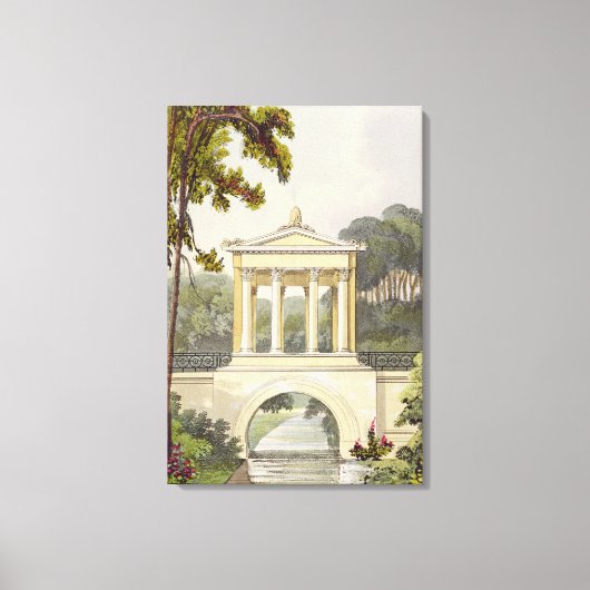 The Temple Bridge, van Ackermann's 'Repository of Canvas Afdruk (Voorkant)