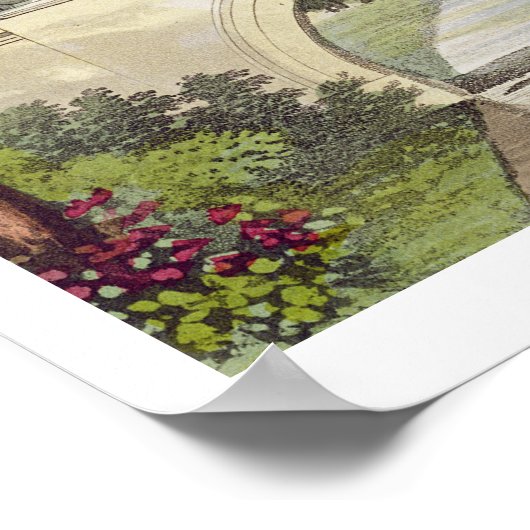 The Temple Bridge, van Ackermann's 'Repository of Poster (Hoek)