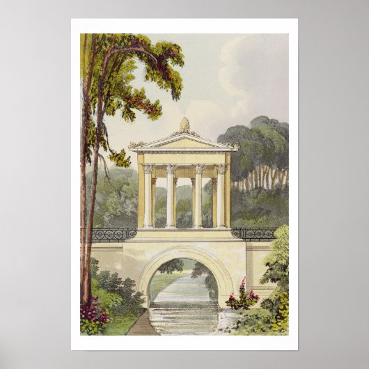 The Temple Bridge, van Ackermann's 'Repository of Poster (Voorkant)