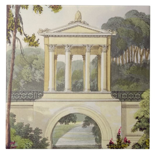The Temple Bridge, van Ackermann's 'Repository of Tegeltje (Voorkant)