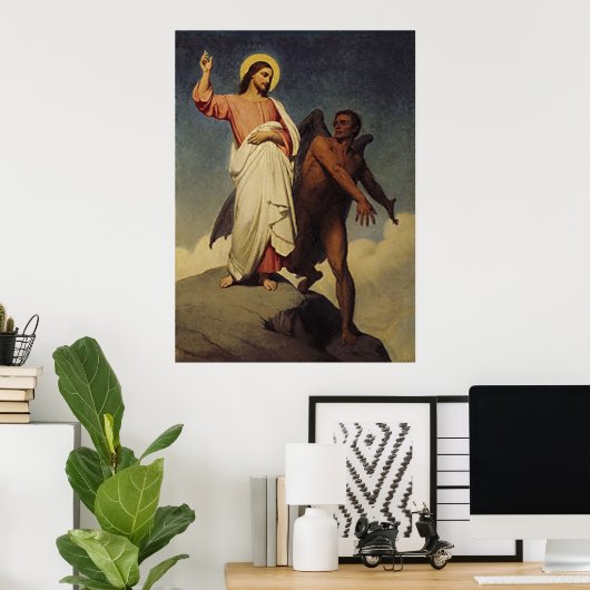 The Temptation of Christ by Ary Scheffer (1854) Poster (Thuiskantoor)