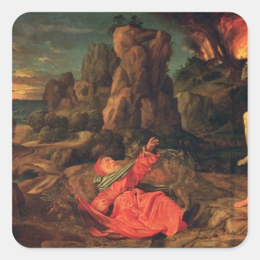The Temptation of St. Anthony, c.1530 Vierkante Sticker (Voorkant)