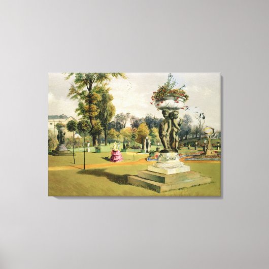 The Terrace Garden, Woburn Abbey (chromolitho) Canvas Afdruk (Voorkant)