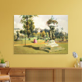 The Terrace Garden, Woburn Abbey (chromolitho) Canvas Afdruk (Insitu (Woonkamer))