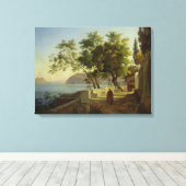 The Terrace of the Capucins in Sorrento, 1828 Canvas Afdruk (Insitu (Houten vloer))