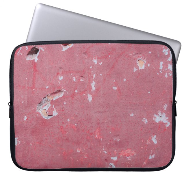 The text of the old wall with scratches, cracks laptop sleeve (Voorkant)