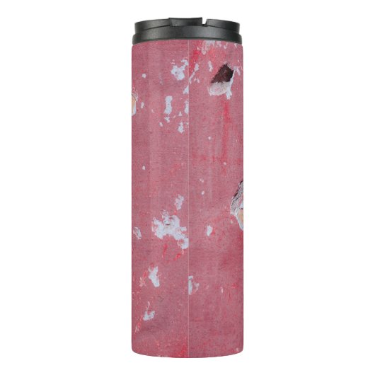 The texture of the old wall with scratches, cracks thermosbeker (Achterkant)