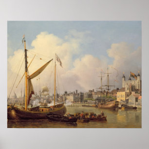 The Thames and the Tower of London, zogenaamd op t Poster