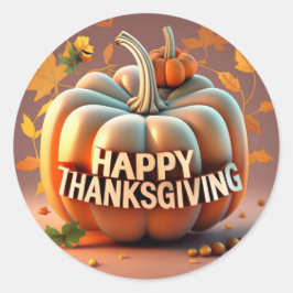 The Thanksgiving Pumpkin Ronde Sticker