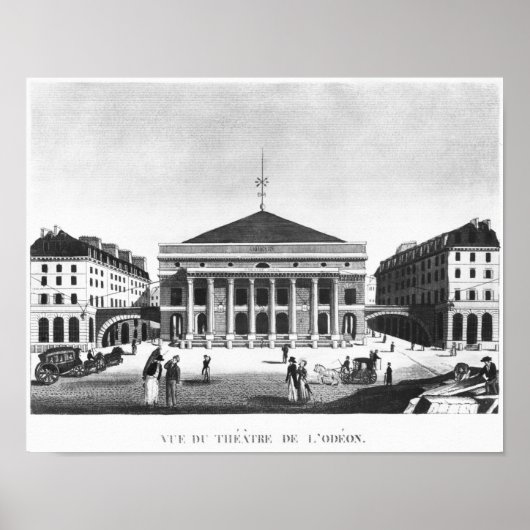 The Theater de l'Odeon, c.1830 Poster (Voorkant)