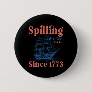The Thee Morsen Sinds 1773 Patriottische 4de Juli Ronde Button 5,7 Cm