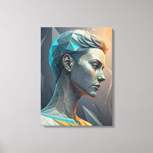 The Thinker 2.0 Abstract Geometric Canvas Print (Voorkant)