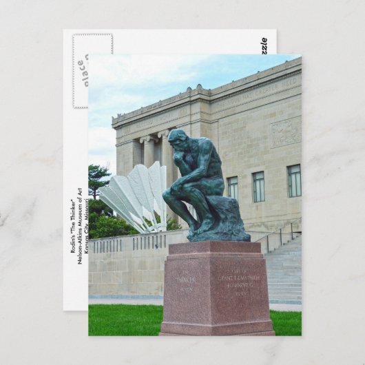 The Thinker and The Shuttlecock, Kansas City, Mo. Briefkaart (Voorkant / Achterkant)